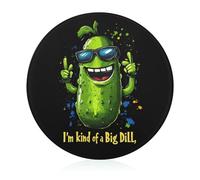 I'm Big Dill Round Cutting Board for Kitchen Easy to Clean Tempered Glass Chopping Block for Meat & Vegetables