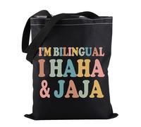 I'm Bilingual I Haha & Jaja Tote Bag Dialect Gift Double Language Gift Spanish Teacher Gift English Teacher Gift (I'm Bilingual TOTE)