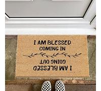 I'm Blessed Coming in Doormat,I',Blessed Going Out Funny Quote Cat Doormat,Welcome Mat Gift,Housewarming Gift,New House Gift Doormat Boho Doormat Modern Doormat 36X24 Inch