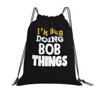 Im Bob Doing Bob Things Women Men Drawstring Backpack Lightweight Pe Bag Adjustable Swimming Bags For Yoga Gym Climbing