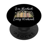 I'm Booked Every Weekend Books Wildflowers Bookworm Reading PopSockets Adhesive PopGrip