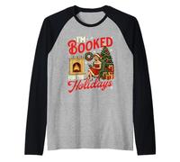 I'm Booked for The Holidays Christmas Reading Bookworm Xmas Raglan Baseball Tee