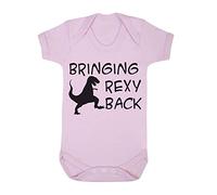 I'm Bringing Rexy Back T Rex Tyrannosaurus Parody Baby Grow Vest, 0-3 Months, Pastel Pink