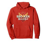 Im Broken: From Broken to Beautiful Phoenix Rising Art Pullover Hoodie, Adult Unisex, Red, XXL