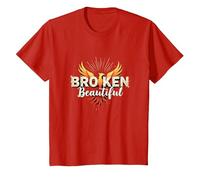 Im Broken: from Broken to Beautiful Phoenix Rising Art T-Shirt, Kids, Red, 10 Years