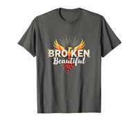 Im Broken: from Broken to Beautiful Phoenix Rising Art T-Shirt, Men, Asphalt, 3XL