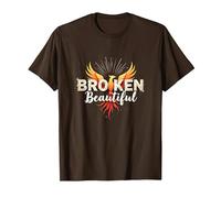 Im Broken: from Broken to Beautiful Phoenix Rising Art T-Shirt, Men, Brown, XXL