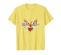 Im Broken: from Broken to Beautiful Phoenix Rising Art T-Shirt, Men, Lemon, XXL