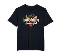 Im Broken: from Broken to Beautiful Phoenix Rising Art T-Shirt, Men's Big and Tall, Black, 4X Tall