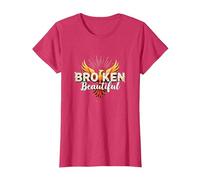 Im Broken: from Broken to Beautiful Phoenix Rising Art T-Shirt, Women, Red Heather, Large