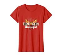 Im Broken: from Broken to Beautiful Phoenix Rising Art T-Shirt, Women, Red, XL