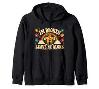I'm Broken Leave Me Alone Hoodie Funny Introvert Pullover Ho Zip Hoodie