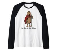 I'm Burnt Out M'lord Funny Medieval Knight Duck Sword Raglan Baseball Tee