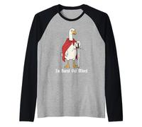 I'm Burnt Out M'lord Funny Medieval Knight Goose Sword Raglan Baseball Tee