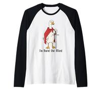 I'm Burnt Out M'lord Funny Medieval Knight Goose Sword Raglan Baseball Tee