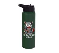 I'm Burnt Out M'Lord Opossum Knight Medieval Armor Axe Stainless Steel Insulated Water Bottle