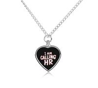 I'm Calling HR Ashes Necklace Dog Pet Urn Necklace Heart Cremation Jewelry with Fill Kit