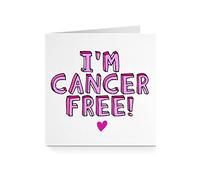I'm Cancer Free Congratulations Card - Bold Pink Dotted (For Him or Her)