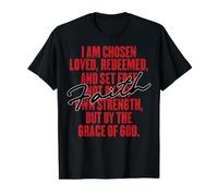 I'm Chosen Loved, Redeemed, and Set Free Inspirational Value Graphic T-Shirt, Men, Black, XL