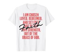 I'm Chosen Loved, Redeemed, and Set Free Inspirational Value Graphic T-Shirt, Men, White, S