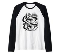 I'm Coming to The Cottage Camping Cabin Nature Adventure Raglan Baseball Tee