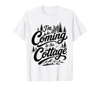 I'm Coming to The Cottage Camping Cabin Nature Adventure Value Graphic T-Shirt, Men, White, S