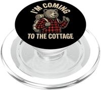 I'm Coming To The Cottage Funny Vintage Bear Hiker Vacation PopSockets PopGrip for MagSafe