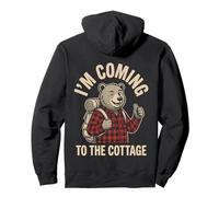 I'm Coming To The Cottage Funny Vintage Bear Hiker Vacation Pullover Hoodie