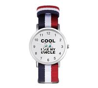 I'm Cool Like My Uncle Sport Watch for Men Women Nylon Strap Wrist Watch Analog Quartz Watch