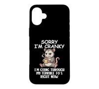 I'm Cranky I'm Going Through My Terrible 70’s Funny Possum Case for iPhone 16 Plus