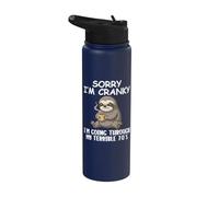 I'm Cranky I'm Going Through My Terrible 70’s Funny Sloth Stainless Steel Insulated Water Bottle