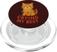 Im Crying My Best Kitty Cat Cute Sad Cat Lover Humor PopSockets PopGrip for MagSafe