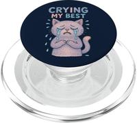 Im Crying My Best Kitty Cat Cute Sad Cat Lover Humor PopSockets PopGrip for MagSafe