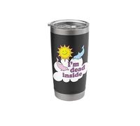 I'm Dead Inside - Cheerful Dolphins and Sunshine Stainless Steel Insulated Tumbler