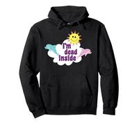 I'm Dead Inside Pastel Goth Dolphins Meme Sarcastic Quote Pullover Hoodie, Adult Unisex, Black, XX-Large