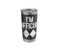 I'm Difficult Skiing Double Black Diamonds Joke Proud Skier Stainless Steel Insulated Tumbler