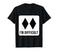 I'm Difficult Two Black Diamonds Ski Snowboard Skiing Joke Value Graphic T-Shirt