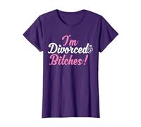 I'm Divorced Bitches Funny Divorce Party Decorations Divorce T-Shirt, Women, Purple, X-Large
