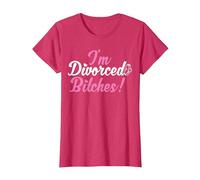 I'm Divorced Bitches Funny Divorce Party Decorations Divorce T-Shirt, Women, Red Heather, X-Small