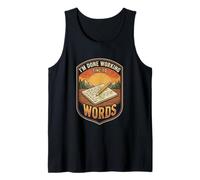 Im Done Working Time to Words Crossword Puzzle Solver Tank Top
