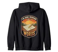 Im Done Working Time To Words Crossword Puzzle Solver Zip Hoodie