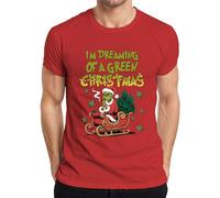 I'm Dreaming of a Green Christmas Weed Grinch Kiffer Men's T-Shirt, red, XXL
