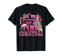 I'm Dreaming of A Pink Christmas Tree Lights Candy Cane T-Shirt