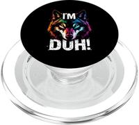 I'M DUH! Bold Distressed Wolf PopSockets PopGrip for MagSafe