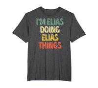 I'm Elias Doing Elias Things Shirt Personalized First Name T-Shirt, Men's Big and Tall, Dark Heather Grey, 2X Tall