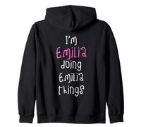 I'm Emilia doing Emilia things. Cute personalized slogan for Zip Hoodie