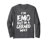 I'm Emo But in A Gerard Way E-Girl E-Boy Punk Goth Long Sleeve T-Shirt, Adult Unisex, Dark Heather Grey, Medium