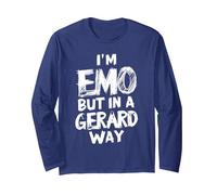I'm Emo But in A Gerard Way E-Girl E-Boy Punk Goth Long Sleeve T-Shirt, Adult Unisex, Navy Blue, Small