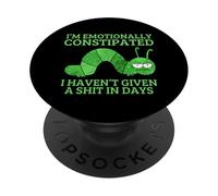 I'm Emotionally Constipated Sarcastic Green Caterpillar PopSockets Adhesive PopGrip