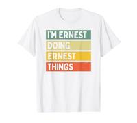 I'm Ernest Doing Ernest Things Funny Personalized Quote Value Graphic T-Shirt, Men, White, XL